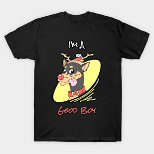 Funny Dobermann Dog Christmas T-Shirt